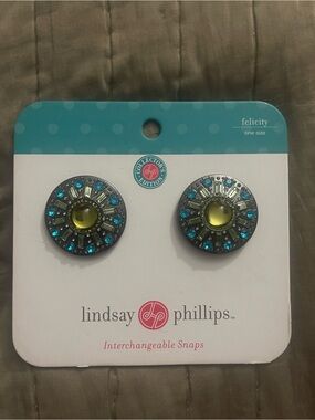 lindsay phillips Teal and Lime Decorative Snap  Sets for shoes